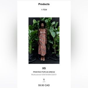 Zara almost new XS poplin floral maxi dress